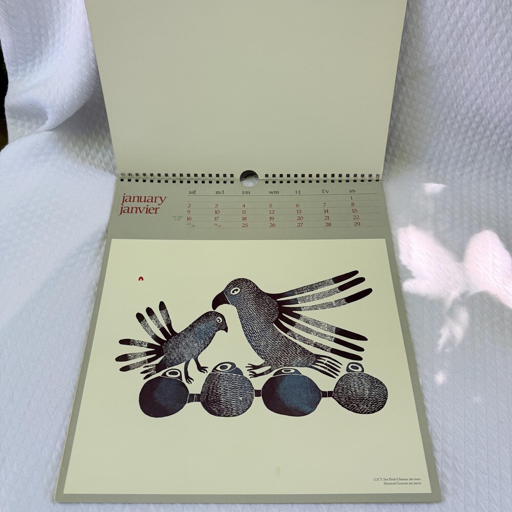 Vintage 1983 Cape Dorset Inuit Art Calendar / Calendrier - West Baffin Eskimo Co - Picture 2 of 9